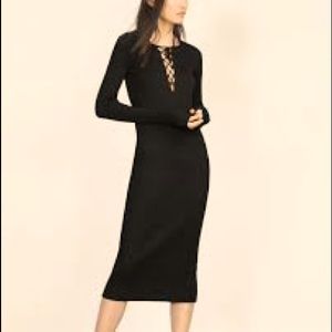 ZARA Black Midi Knit Dress S